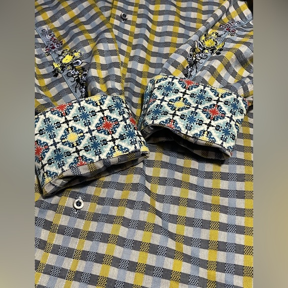 Robert Graham knowledge wisdom truth long sleeve size XL blue and gold - Picture 13 of 13